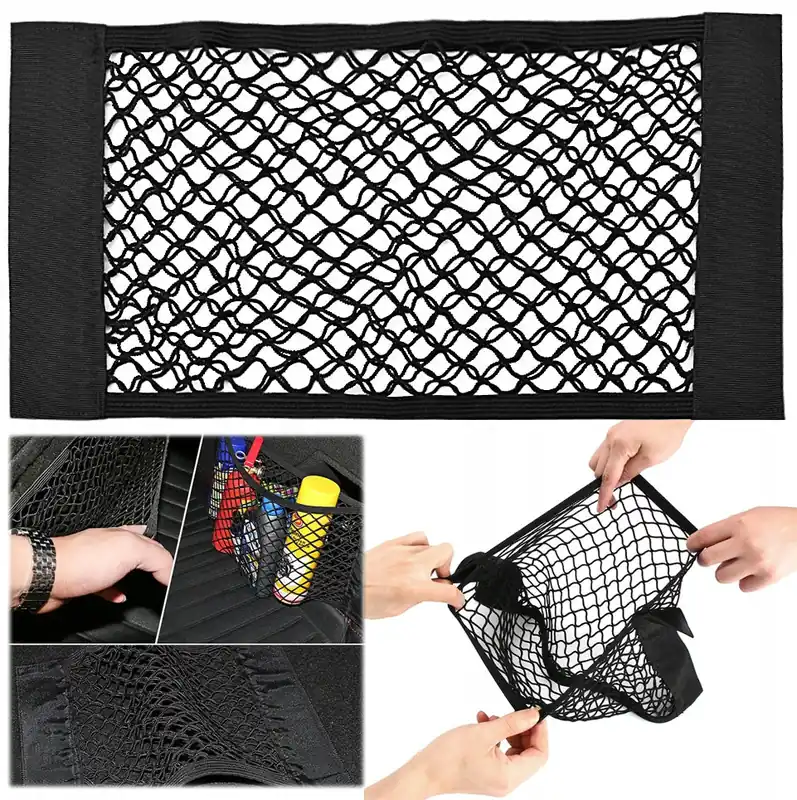 Végkiárusítás Autós tároló háló tépőzárral 50x30 cm